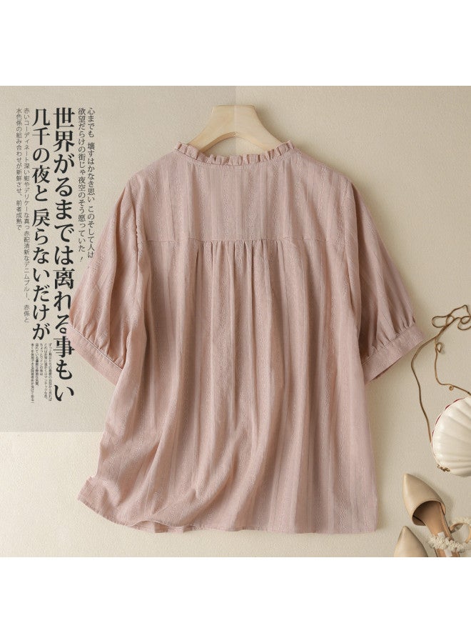 XINYANG قميص صيفي أنيق للشباب ذو أكمام قصيرة 2025 للنساء - تصميم فضفاض بحجم زائد لتنسيق الجسم - Image 3