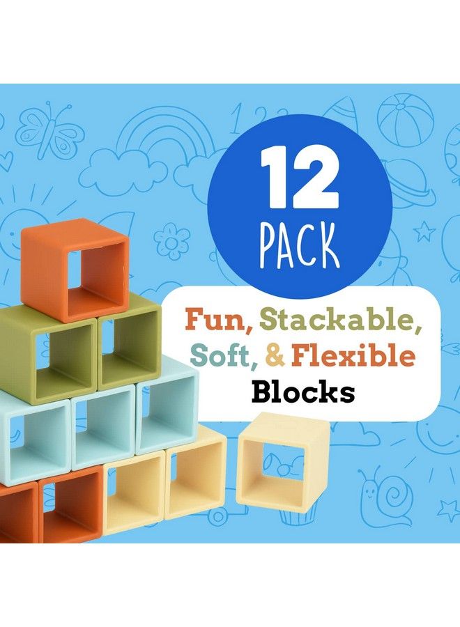 IMPRESA [12 Pack] 2" Xl Silicone Building Blocks For Kids Multicolor Soft Stacking Blocks For Hours Of Fun Flexible & Soft Building Blocks Soft Baby Blocks For Teething Baby Building Blocks - Image 5