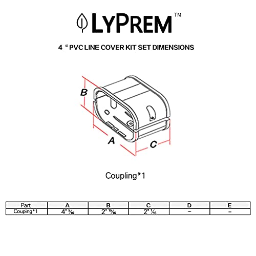 LyPrem PVC Line Cover Kit Parts Accessories for Ductless Mini Split (4" Coupling,White) - Image 2