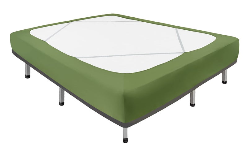 Biscaynebay Decorative Box Spring Cover King & Cal King Size  Sage Luxurious Jersey Knitting Stretchy Wrap Around 4 Sides Bed Skirt for Home/Hotels  Easy Fit Wrinkle & Fade Free Machine Washable - Image 2