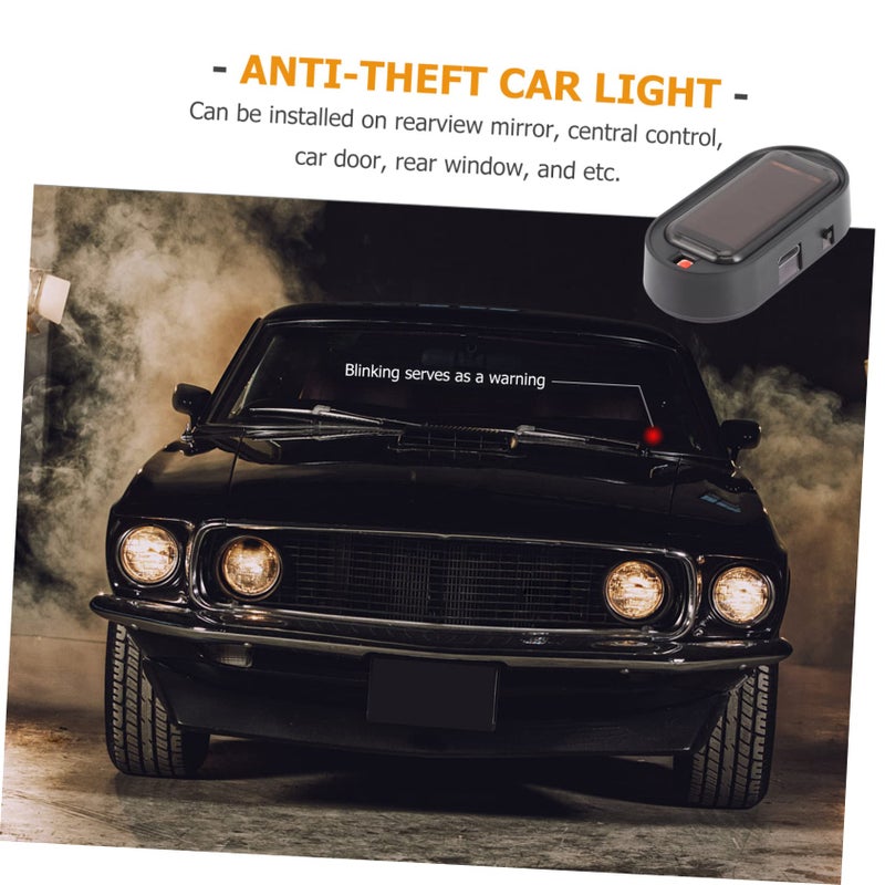 Solar Powered Car Security Lights Automatic Night Flashing Rechargeable LED Warning Lamps Easy Adhesive Installation Black - Image 4
