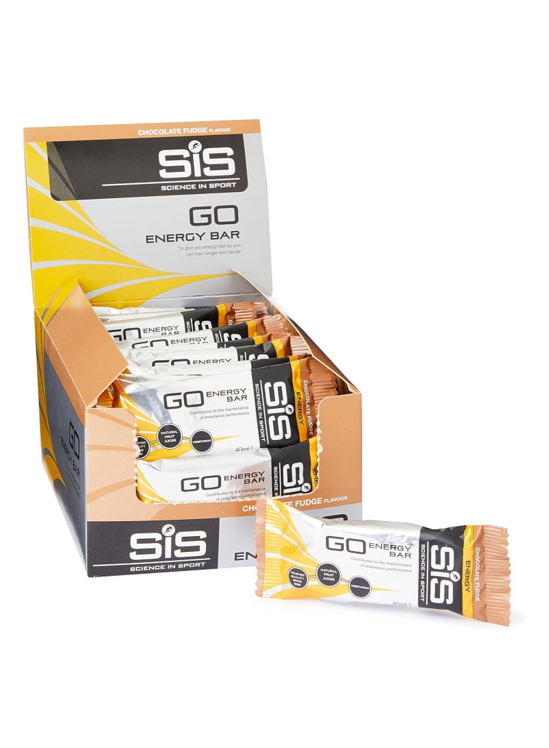 Science in Sport GO Energy Bar Chocolate Fudge, contributes to the maintenance of endurance performance - Trusted quality since 1992,Natural Flavours Vegetarian - Chocolate Fudge  - Image 1