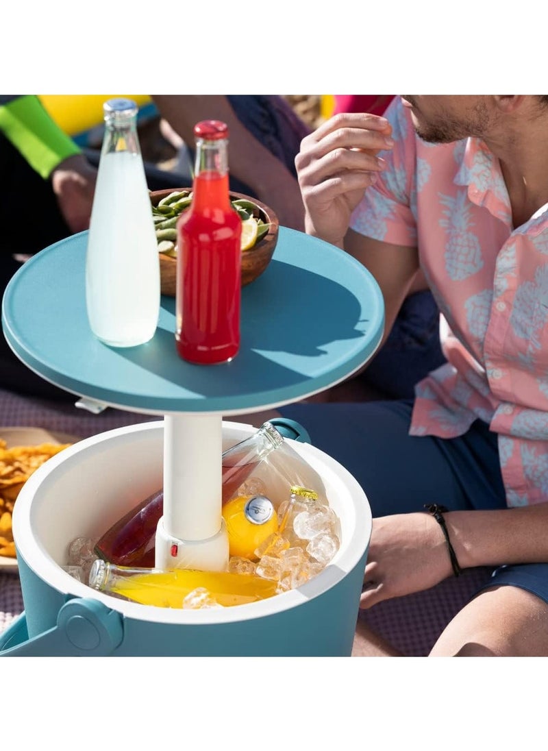 Keter - Keter Cooler GoBar Ocean Blue: 2-in-1 Beverage Cooler and Weather-Resistant Serving Table - Image 1
