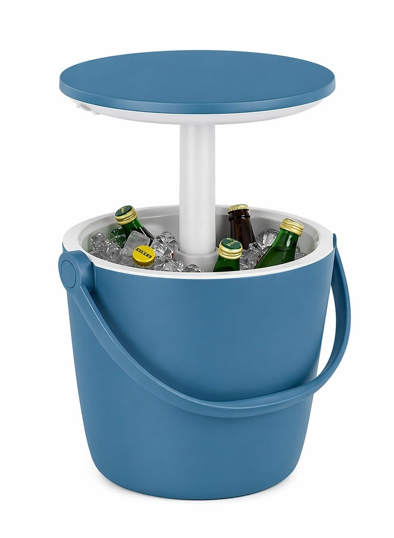 Keter Cooler GoBar Ocean Blue 2-in-1 Picnic Beverage Cooler & Weather-Resistant Serving Table – Double-Wall Outdoor Drink Cooler With Convertible Table - Image 1