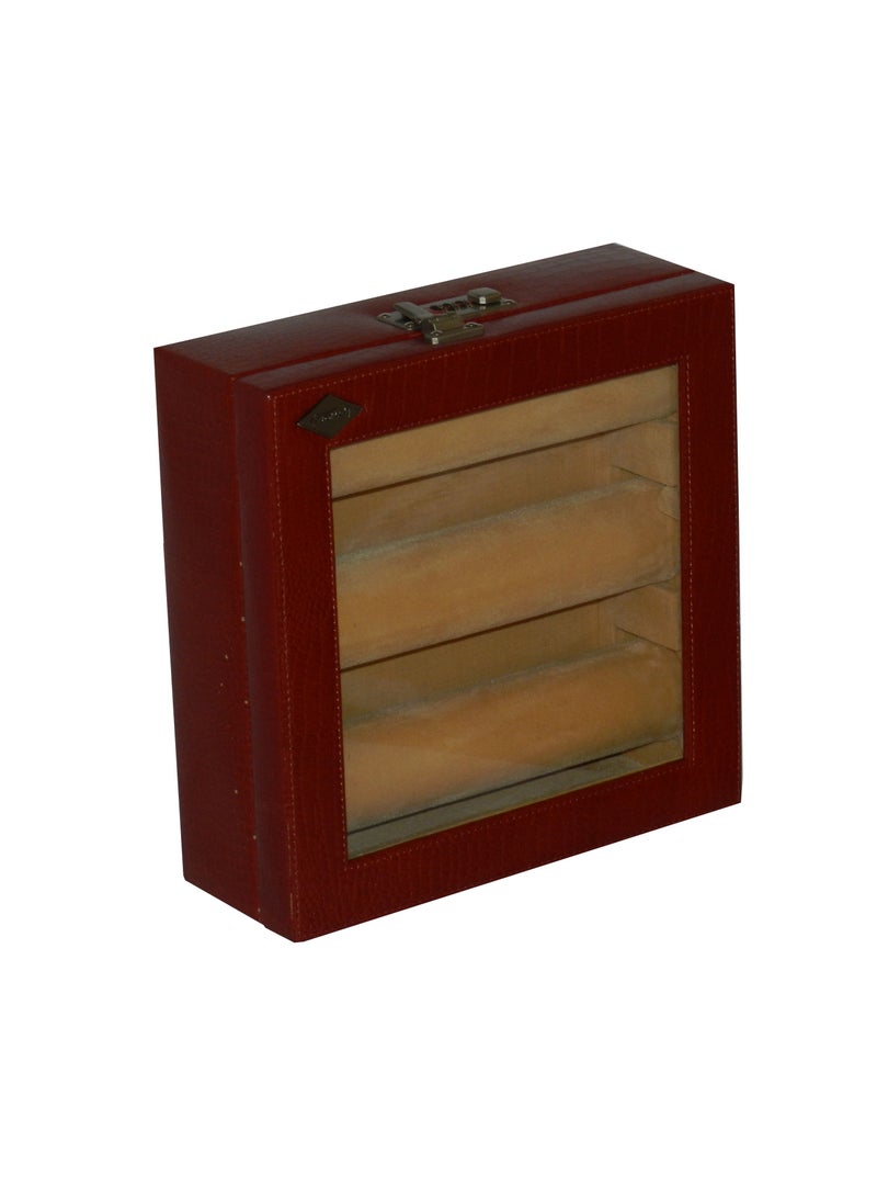 LAVERI LEATHER Laveri Genuine Leather Bracelet Jewelry Box with 3 Removable Rolls - Holder Stores Bracelets, Bangles & Watches Bangle Vanity Box REMOVABLE Vanity Box Removable Vanity Box  - Image 3