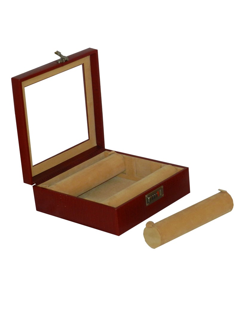 LAVERI LEATHER Laveri Genuine Leather Bracelet Jewelry Box with 3 Removable Rolls - Holder Stores Bracelets, Bangles & Watches Bangle Vanity Box REMOVABLE Vanity Box Removable Vanity Box  - Image 2