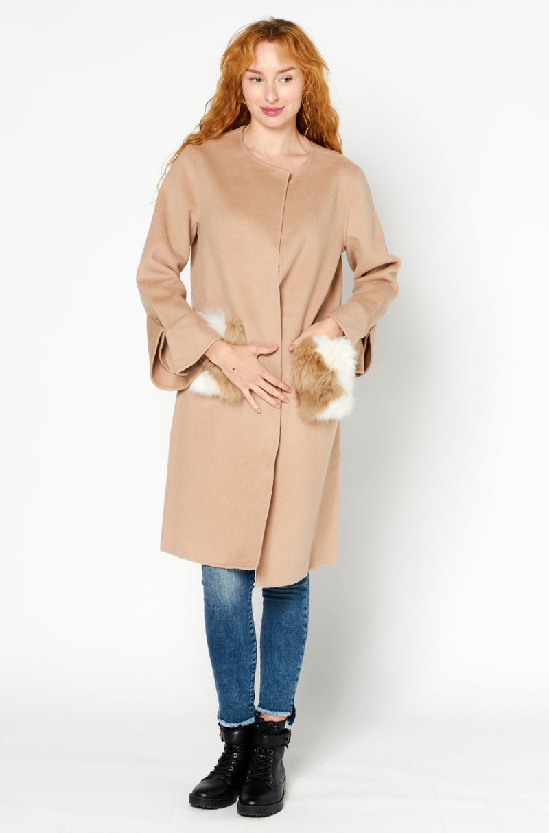 VERO MODA Women Regular Fit Textured Trench Coat, Tan  - Image 1