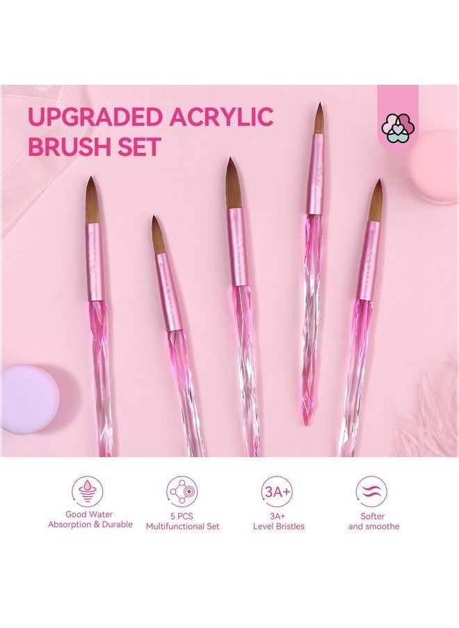 Saviland 5Pcs Acrylic Nail Brush Set - Size 4/8/10/14/16 Professional Acrylic Nail Brush For Acrylic Application Acrylic Nails Extension & Carving For Nail Salon Home Diy  - Image 3