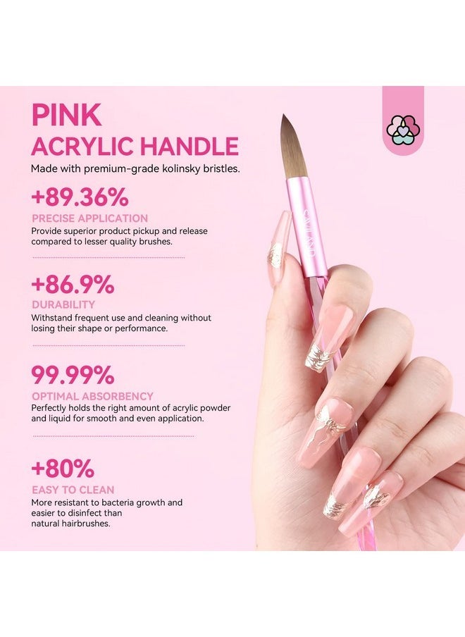 Saviland 5Pcs Acrylic Nail Brush Set - Size 4/8/10/14/16 Professional Acrylic Nail Brush For Acrylic Application Acrylic Nails Extension & Carving For Nail Salon Home Diy  - Image 5