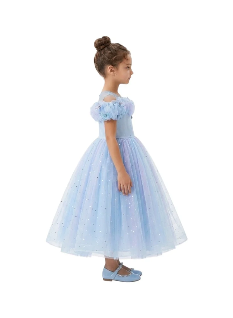 بيداني Sky Blue Sparkling Tulle Party Dress