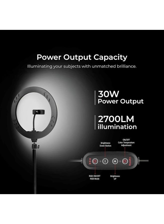 SUNEX RGB LED Ring Light 14 inch with 1.8m Tripod Stand, 37 Color Modes - Image 5