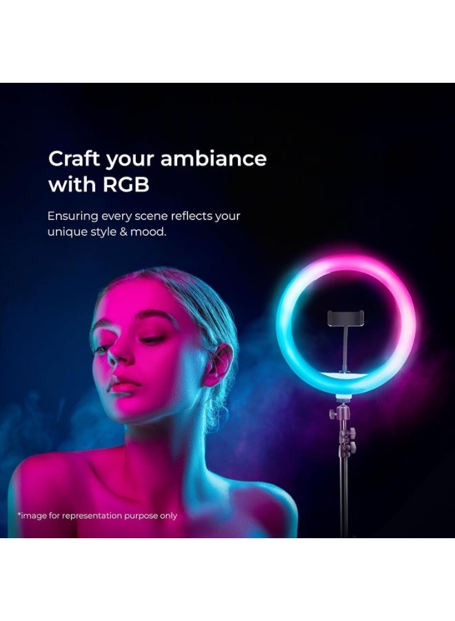 SUNEX RGB LED Ring Light 14 inch with 1.8m Tripod Stand, 37 Color Modes - Image 4