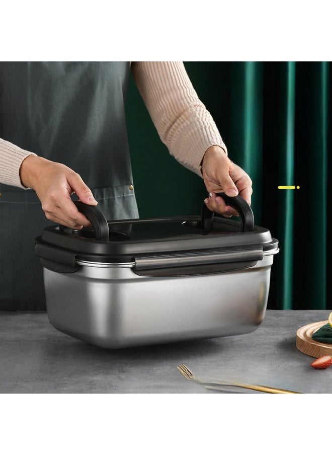Generic - Factory Direct 304 Stainless Steel Fresh-keeping Box Refrigerator Sealed Box Storage Box Fruit And Vegetable Pickle Bucket Lunch Box-Specifications:Rectangular 850ml - Image 1