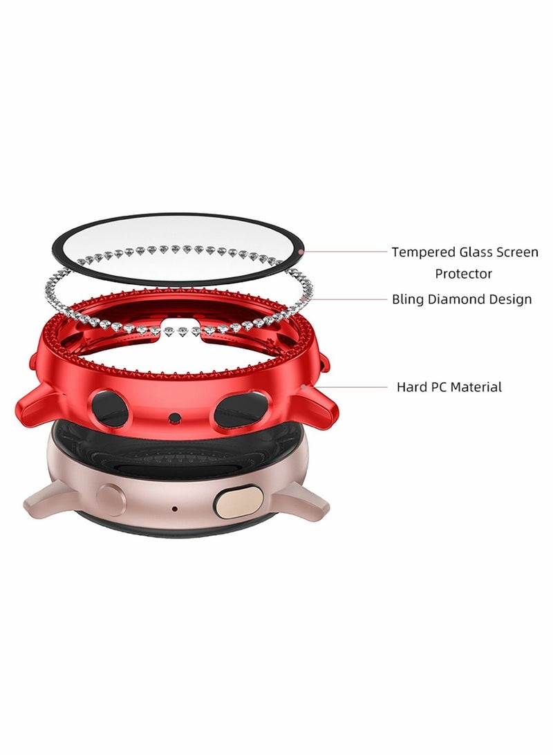 Captaintech Compatible for Samsung Galaxy Watch Active 2 Screen Protector 44mm Crystal Diamonds Design for Women Girl Full Protective Bumper with HD Screen - Image 4