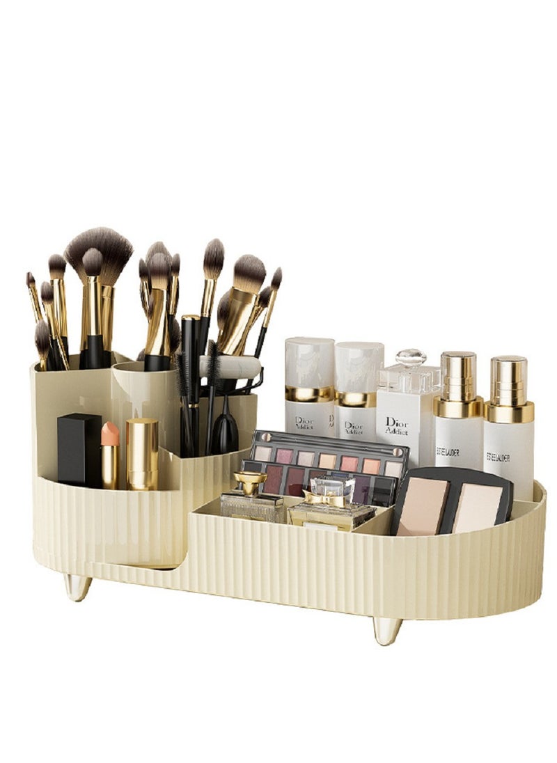 McDou Makeup Organizer Large Capacity Skin Care Product Organizer With Rotating Makeup Brush Holder Organizer Bedroom Dresser Bathroom Vanity Countertop Cosmetic Organizer  - Image 1