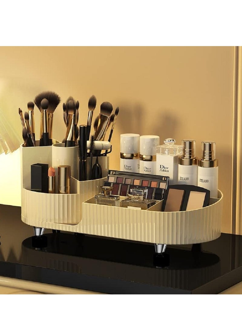 McDou Makeup Organizer Large Capacity Skin Care Product Organizer With Rotating Makeup Brush Holder Organizer Bedroom Dresser Bathroom Vanity Countertop Cosmetic Organizer  - Image 2