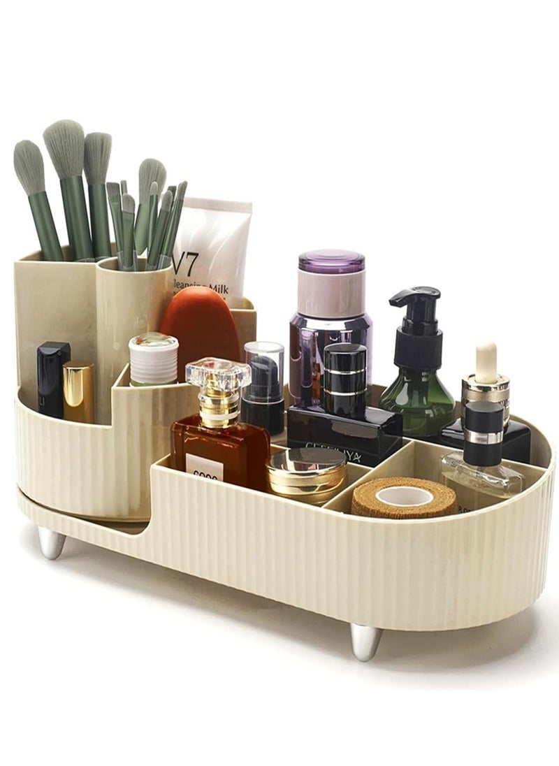 McDou Makeup Organizer Large Capacity Skin Care Product Organizer With Rotating Makeup Brush Holder Organizer Bedroom Dresser Bathroom Vanity Countertop Cosmetic Organizer  - Image 3