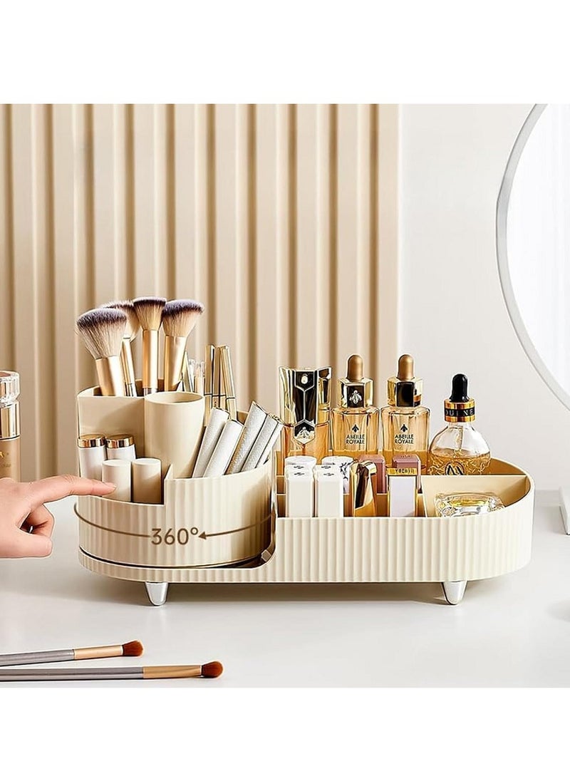 McDou Makeup Organizer Large Capacity Skin Care Product Organizer With Rotating Makeup Brush Holder Organizer Bedroom Dresser Bathroom Vanity Countertop Cosmetic Organizer  - Image 5