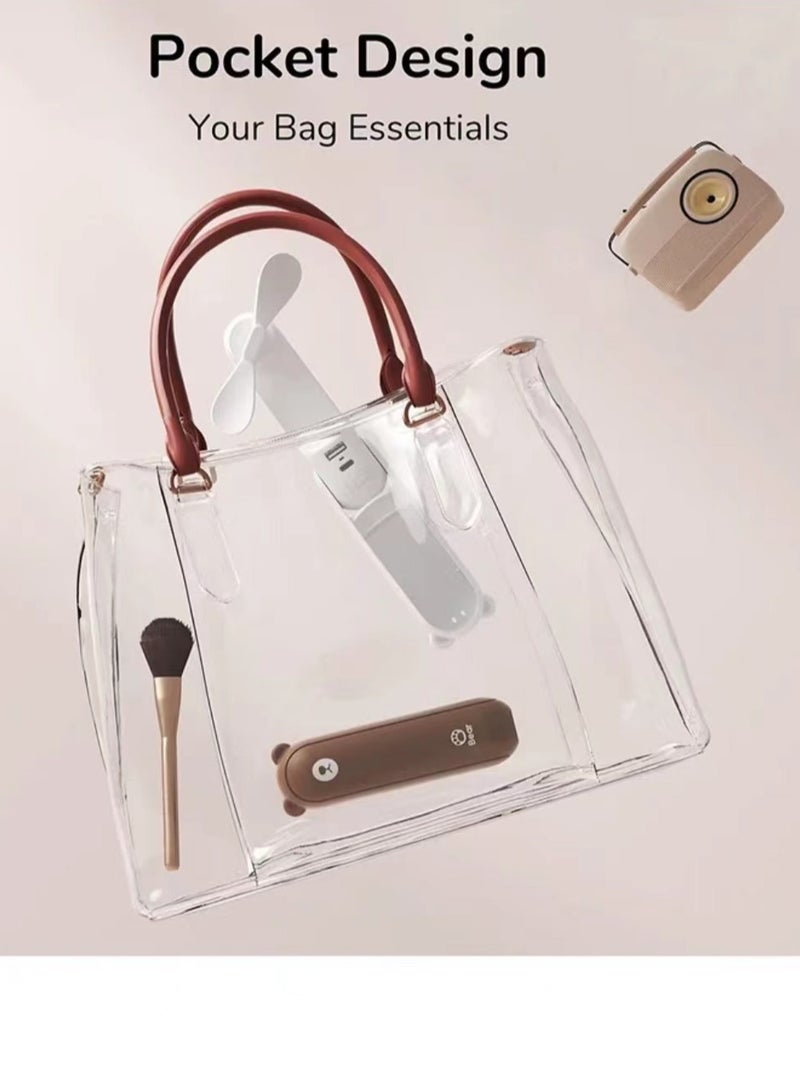 Loquat Mini 3 IN 1 Handheld Fan Portable Small Pocket Fan USB Rechargeable Fan with Power Bank Flashlight Feature for Makeup Outdoor (Pack of 1) - Image 5