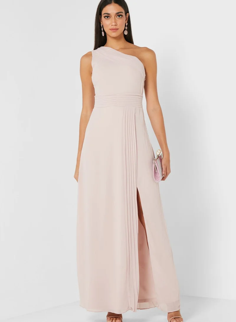 TFNC Front Split One Sleeve Dress