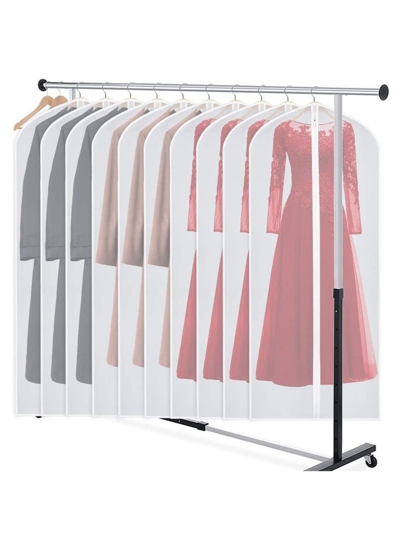 Pack of 3 Garment Bag with Full Zipper Cover Dustproof Mothproof White Breathable Suit Bag for Closet Storage and Travel, Hanging Garment Cover for Formal Suits, Easy Access Clothes Organizer-60 x 120cm Clear - Image 1