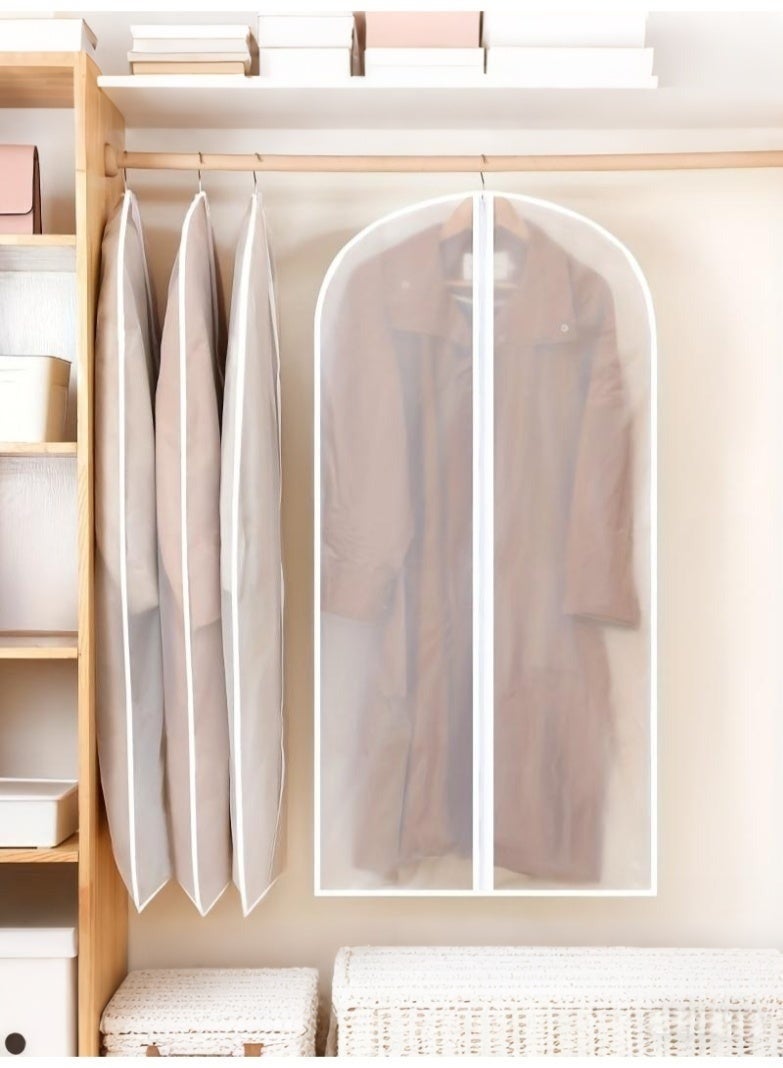 Pack of 3 Garment Bag with Full Zipper Cover Dustproof Mothproof White Breathable Suit Bag for Closet Storage and Travel, Hanging Garment Cover for Formal Suits, Easy Access Clothes Organizer-60 x 120cm Clear - Image 5