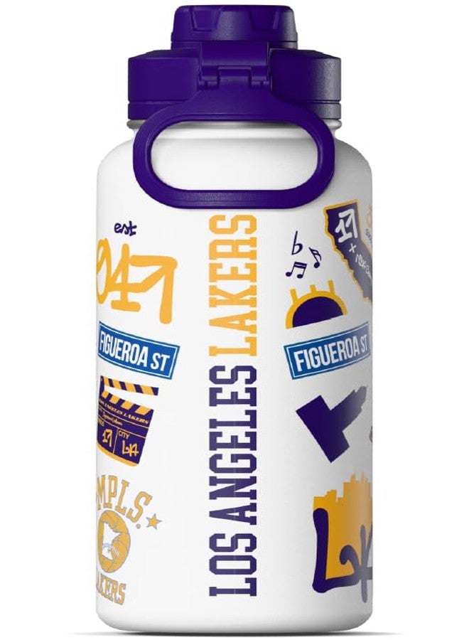Hydrapeak x NBA Officially Licensed Los Angeles Lakers 32oz Active Water Bottle Chug Lid Stainless Steel Reusable Double Wall Celebrating The City Of Los Angeles - Image 3