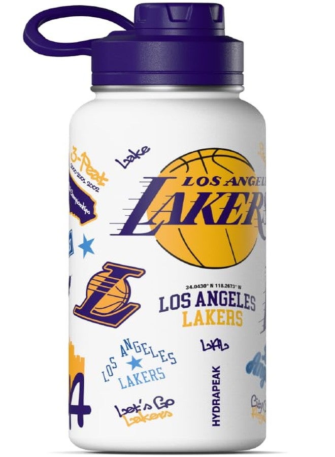 Hydrapeak x NBA Officially Licensed Los Angeles Lakers 32oz Active Water Bottle Chug Lid Stainless Steel Reusable Double Wall Celebrating The City Of Los Angeles - Image 2