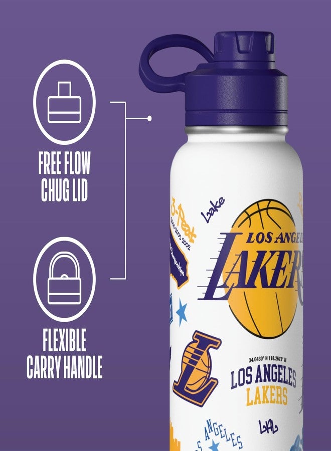 Hydrapeak x NBA Officially Licensed Los Angeles Lakers 32oz Active Water Bottle Chug Lid Stainless Steel Reusable Double Wall Celebrating The City Of Los Angeles - Image 4
