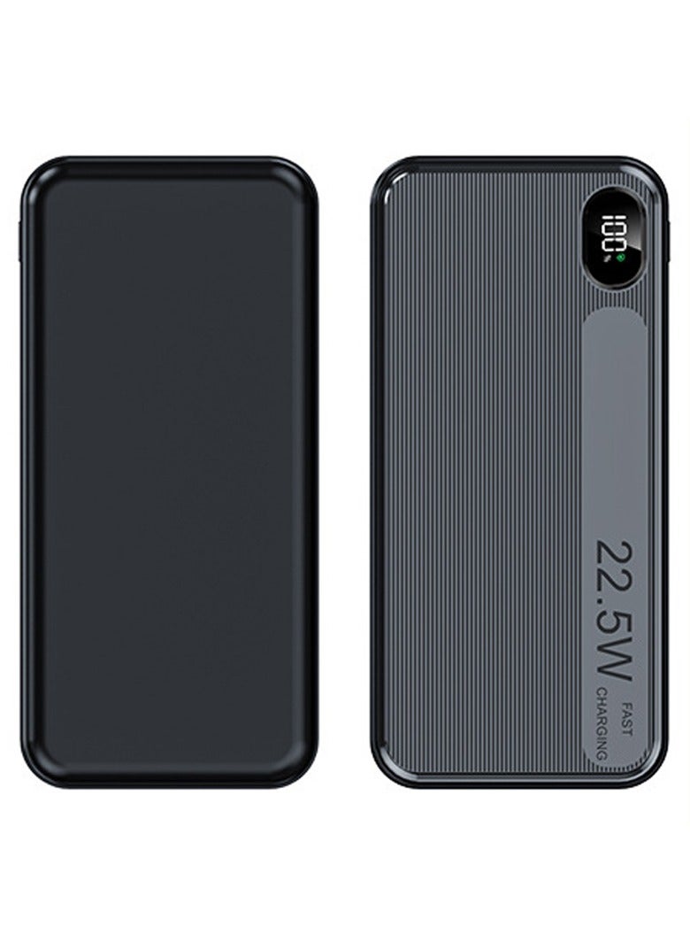 10000mAh Power Bank, 2xUSB, Type-C, Fast Charging, Black - Image 1