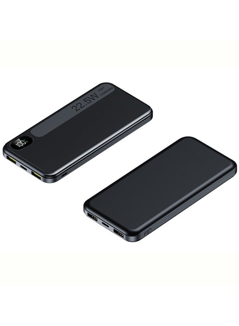 10000mAh Power Bank, 2xUSB, Type-C, Fast Charging, Black - Image 2