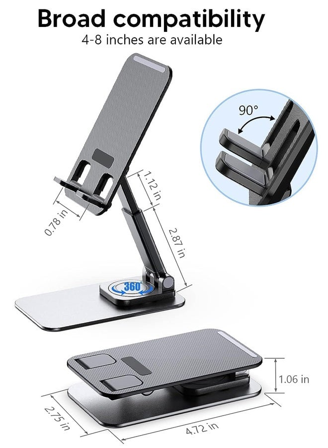 Rotatable and Foldable Phone Stand for Desk, Portable Cellphone Cradle Dock for Travel and Desktop Use - Image 4