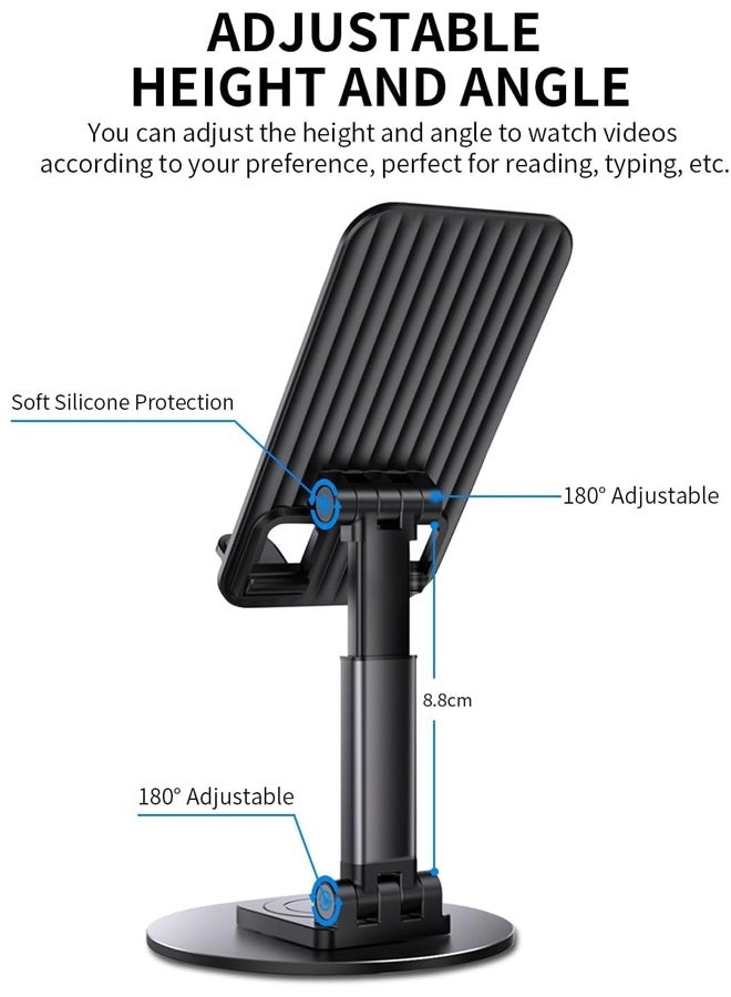 Rotatable and Foldable Phone Stand for Desk, Portable Cellphone Cradle Dock for Travel and Desktop Use - Image 2
