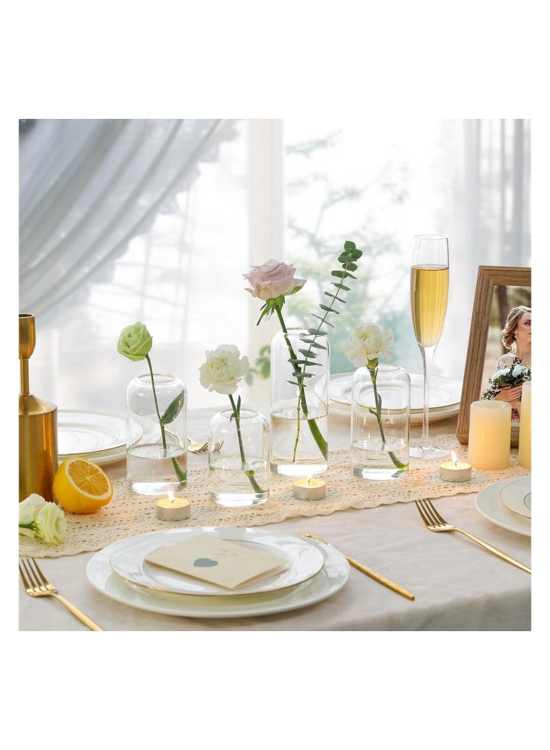 JiFENG Glass Vase Set for 3-Piece Narrow Neck Decoration Mini Glass Vase Set for Floral Arrangements Perfect for Weddings Birthdays ,Travel Souvenirs, Graduation - Image 3