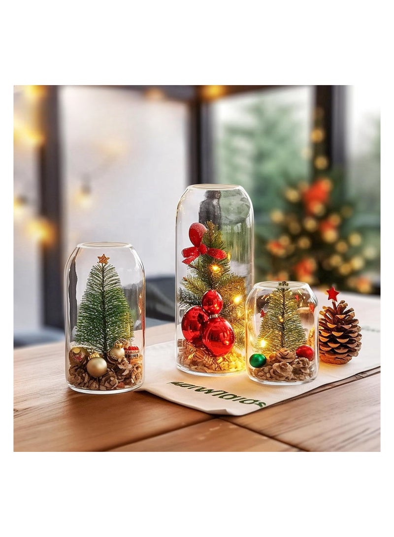 JiFENG Glass Vase Set for 3-Piece Narrow Neck Decoration Mini Glass Vase Set for Floral Arrangements Perfect for Weddings Birthdays ,Travel Souvenirs, Graduation - Image 5