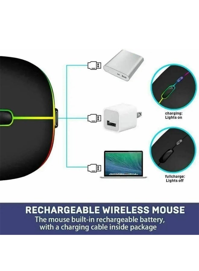 NUEEK Wireless Bluetooth Mouse, Bluetooth 5.1 + 2.4GHz USB Wireless Receiver, Type-C Rechargeable Silent Bluetooth Wireless Mouse for PCs, Laptops, Tablets, Cell Phones, 3 Preset Adjustable DPI (Black) - Image 3