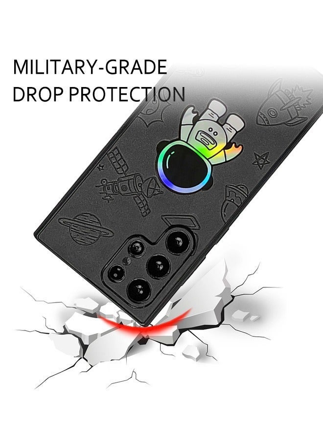 X-level Samsung Galaxy S24 Ultra Case Cover Shockproof Camera Len Protection Anti-scratch Comfortable Feel Anti-fingerprint Back Cover Cartoon Astronaut Shell Mobile Phone Accessories Protector - Image 3