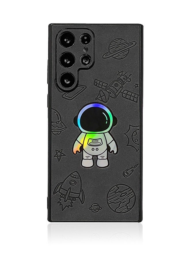 X-level Samsung Galaxy S24 Ultra Case Cover Shockproof Camera Len Protection Anti-scratch Comfortable Feel Anti-fingerprint Back Cover Cartoon Astronaut Shell Mobile Phone Accessories Protector - Image 1
