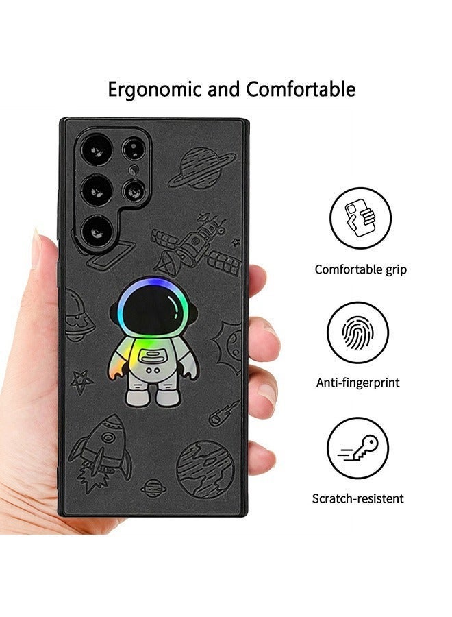 X-level Samsung Galaxy S24 Ultra Case Cover Shockproof Camera Len Protection Anti-scratch Comfortable Feel Anti-fingerprint Back Cover Cartoon Astronaut Shell Mobile Phone Accessories Protector - Image 4