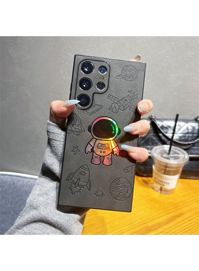 X-level Samsung Galaxy S24 Ultra Case Cover Shockproof Camera Len Protection Anti-scratch Comfortable Feel Anti-fingerprint Back Cover Cartoon Astronaut Shell Mobile Phone Accessories Protector - Image 5