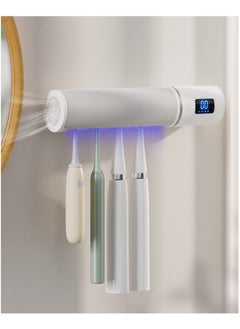 SYOSI SYOSI UV Toothbrush Sanitizer, Wall Mounted Toothbrush Holder with UV Cleaning And Fan Drying Smart Toothbrush Sterilizer with 4 Slot 2000mAh Rechargeable  - Image 1