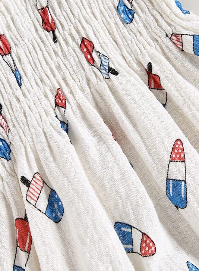 Amnnchya Baby Girl 4th of July Outfit Ice Cream Sleeveless Fourth of July Romper Newborn Independence Day Clothes (White,0-3 Months) - Image 5