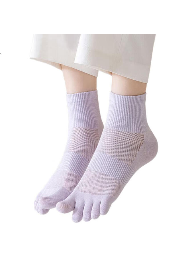 Cotton Five Toe Socks Women'S Short Socks Spring And Autumn Style Pure Cotton Anti-Odor Anti-Athlete'S Foot Short Tube Summer Thin Breathable Split Toe Socks 5 Pairs