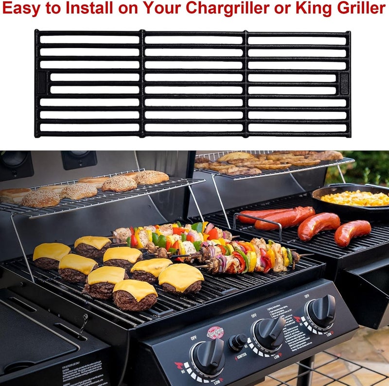 GasSaf شبكات شواء بقياس 19 3/4 بوصة لأجهزة Chargriller 5050، 3001، 3008، 3030، 4000، 2121، King Griller 3008، 5252؛ مجموعة من 3 قطع، كل قطعة بأبعاد 19 3/4 بوصة × 6 3/4 بوصة. - Image 5