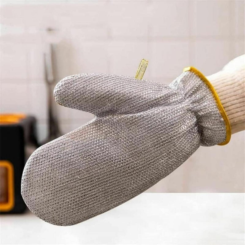 ASHGUJ ASHGUJ Steel Gloves for Cleaning Utensils Scrubber Juna for Dishes Kitchen Hand Gloves for Best Cleaning 