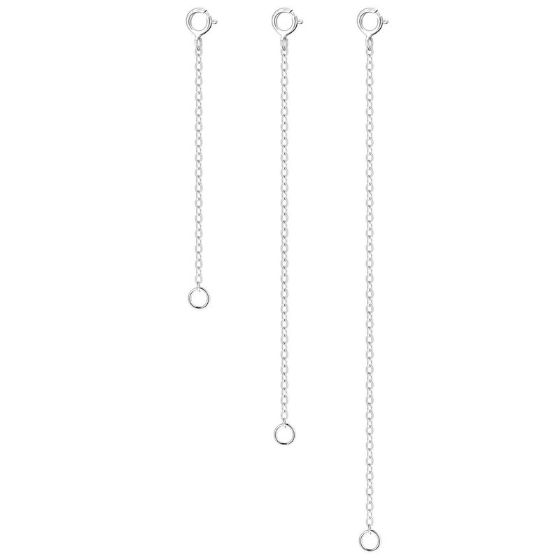 LANCHARMED 925 Sterling Silver Necklace Extenders Durable Necklace Extender Strong Removable Necklaces Bracelet Anklet Extender for Jewelry Making(2 3 4 Inch) - Image 1