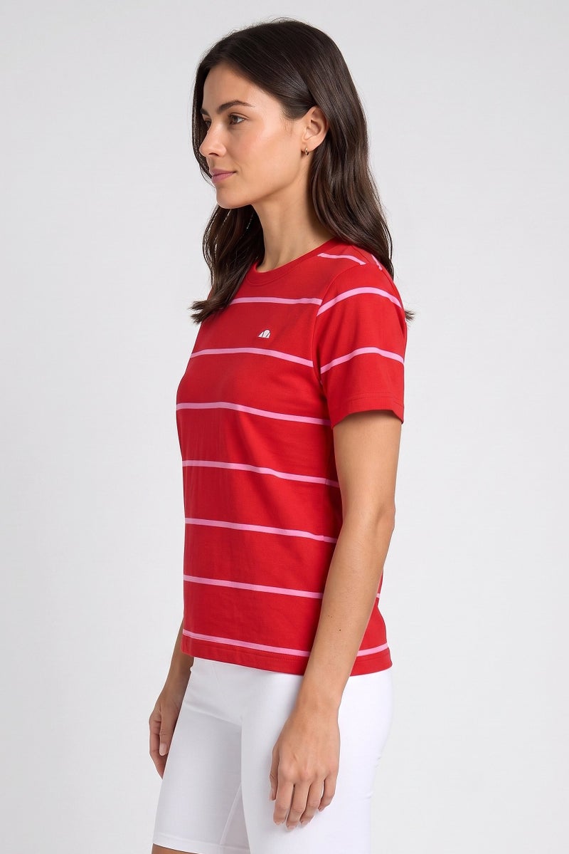 Ellesse Women Sportswear Fit Short Sleeve Outdoor T-Shirt, Red - Image 3