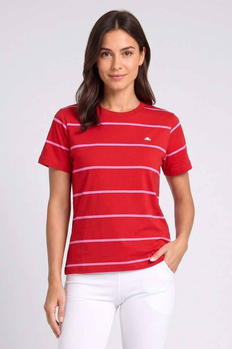 Ellesse Women Sportswear Fit Short Sleeve Outdoor T-Shirt, Red - Image 1