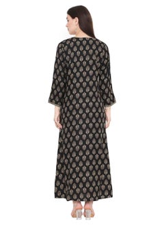 HANA & SARA CASUAL FARASHA KAFTAN DRESS WITH UNIQUE PRINT AND THREAD EMBROIDERY FOR WOMEN  - Image 2
