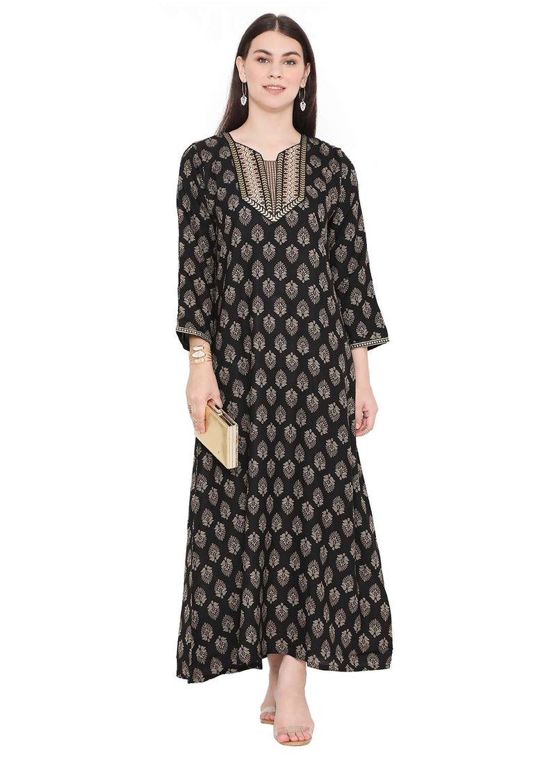 CASUAL FARASHA KAFTAN DRESS WITH UNIQUE PRINT AND THREAD EMBROIDERY FOR WOMEN - pzsku/ZE33F8DC14ED3417869D4Z/45/_/1732258670/f25e08f4-847e-4e92-b9bd-cfbfafe48718